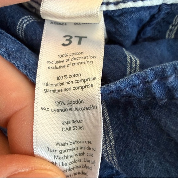 OshKosh B'gosh Blue Plaid Kids Overalls size 3t - Picture 6 of 6